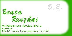 beata ruszkai business card