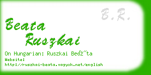 beata ruszkai business card